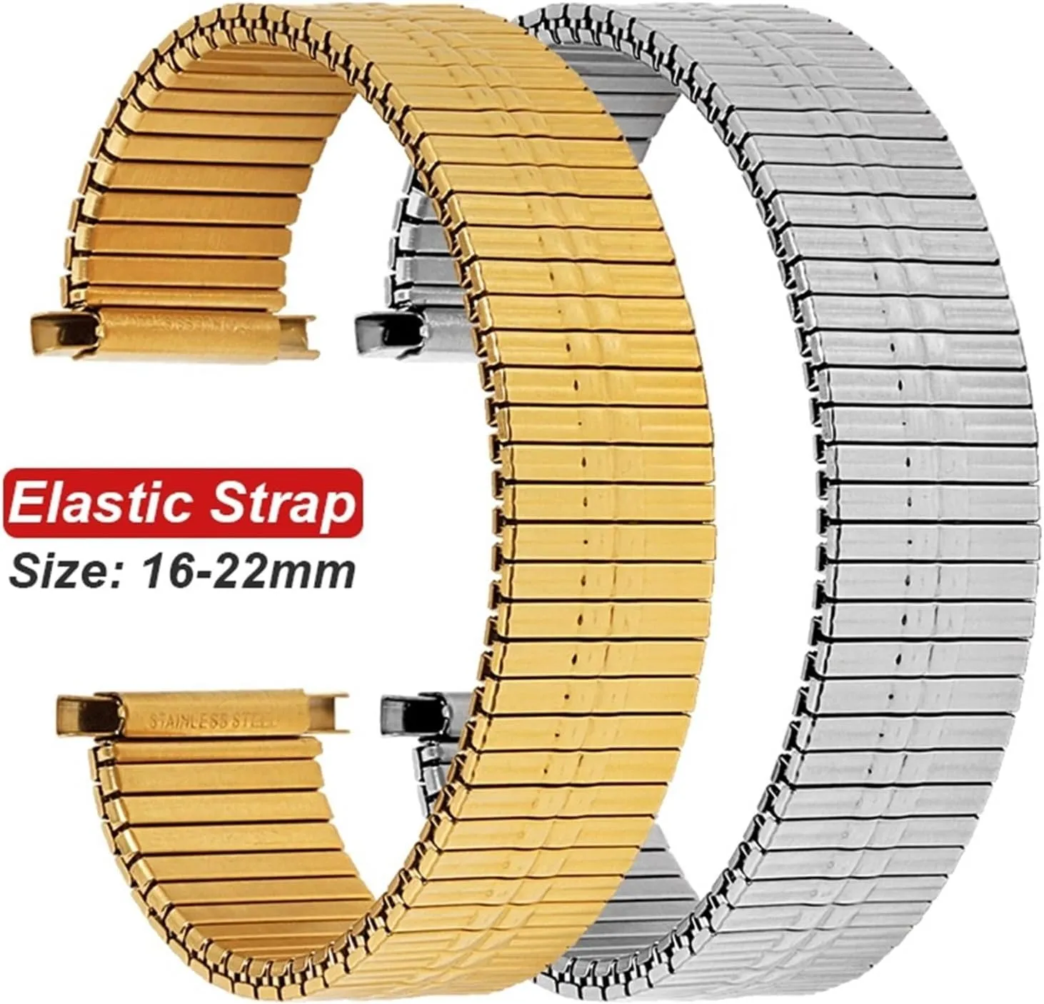 16-22mm Stainless Steel Elastic Stretch Strap Metal Expansion Wristband Men Women Bracelet Watches Accessories