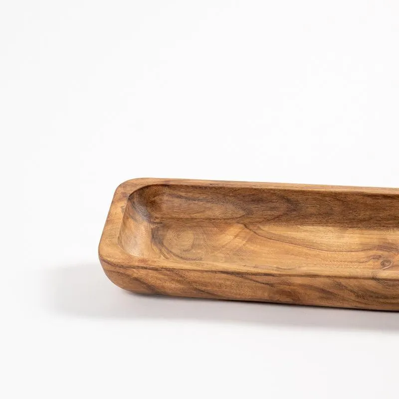 Acacia Wood Bowl Deep Rectangular