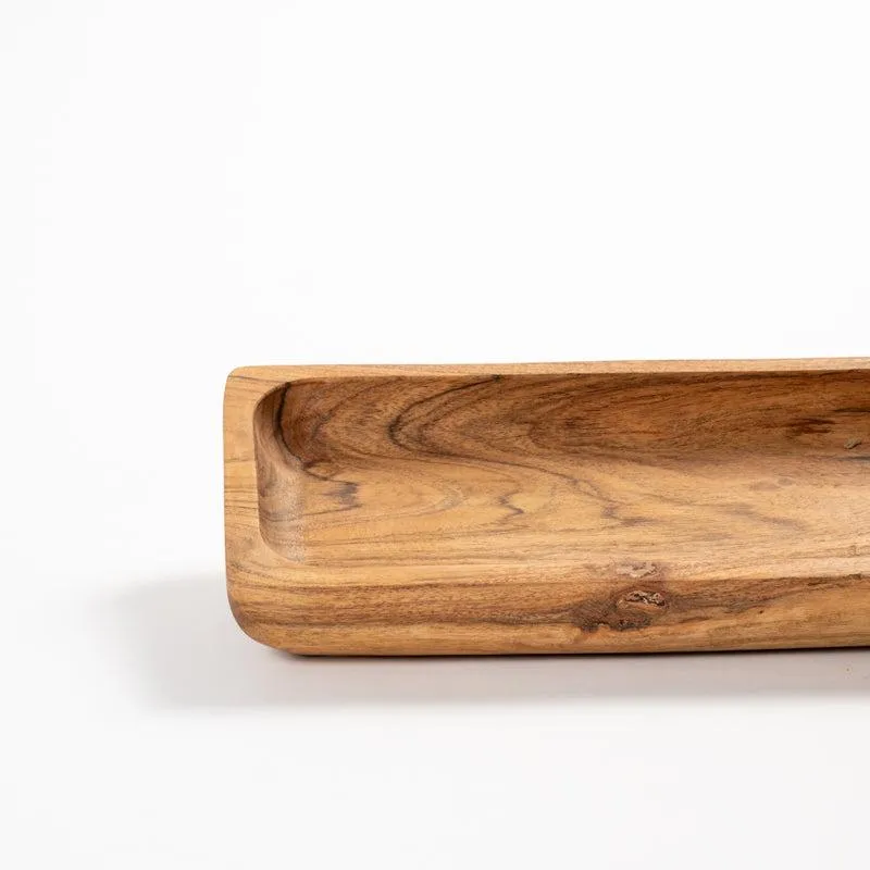 Acacia Wood Bowl Deep Rectangular