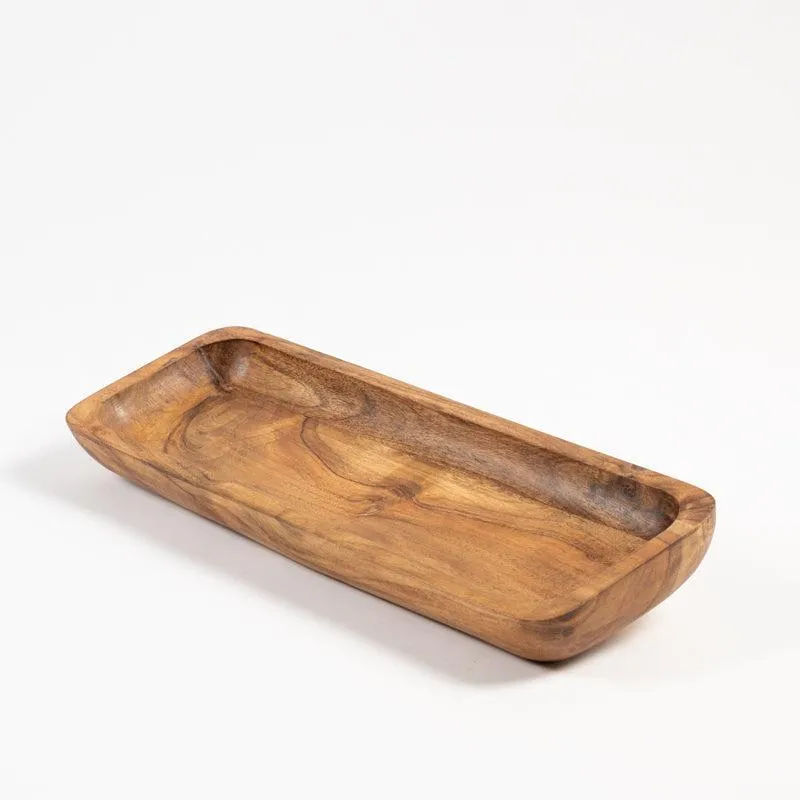 Acacia Wood Bowl Deep Rectangular