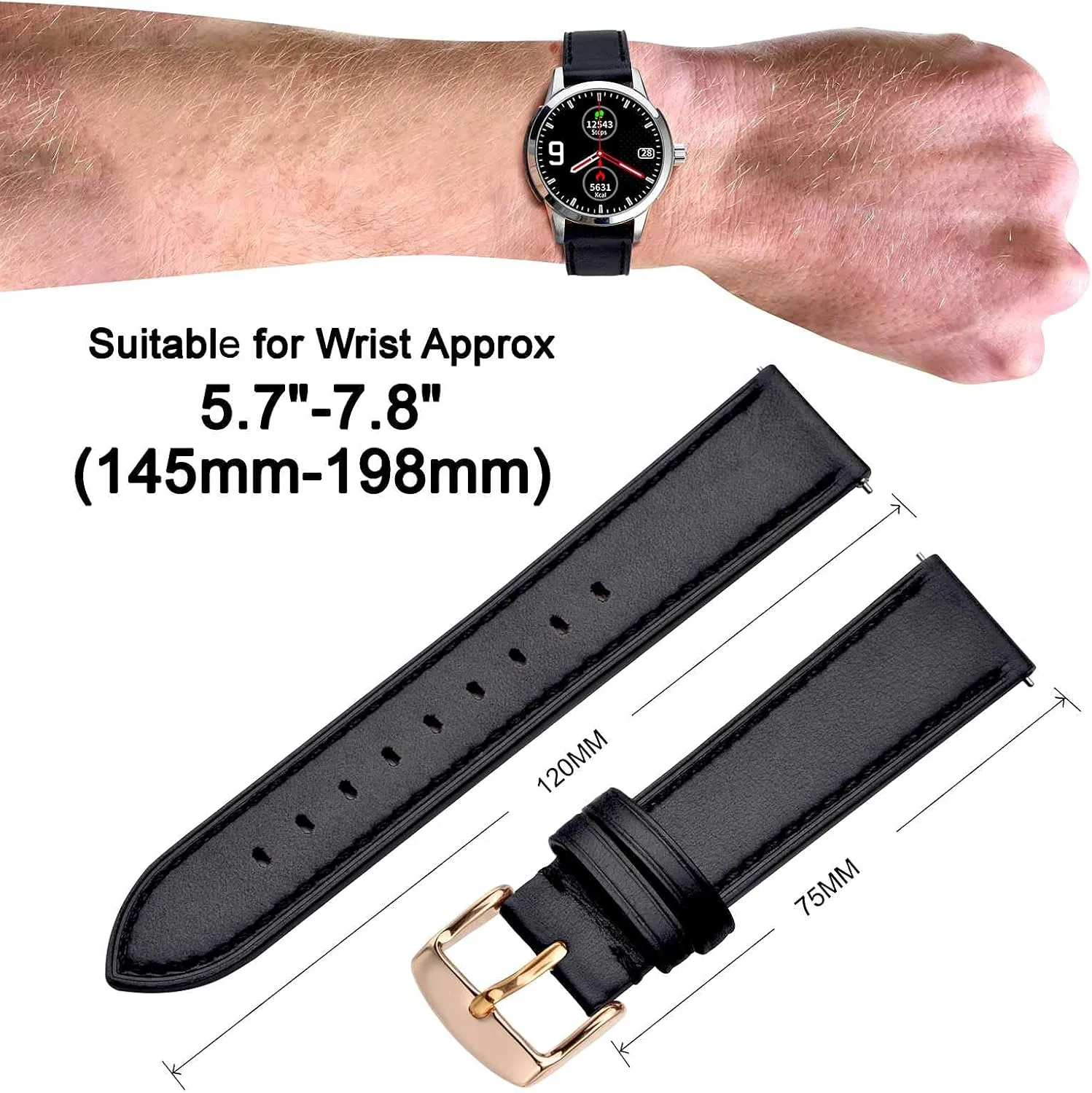 ANNEFIT Watch Band 16mm 17mm 18mm 19mm 20mm 21mm 22mm 24mm - Classic Oil Wax Leather Quick Release Watch Strap for Men Women