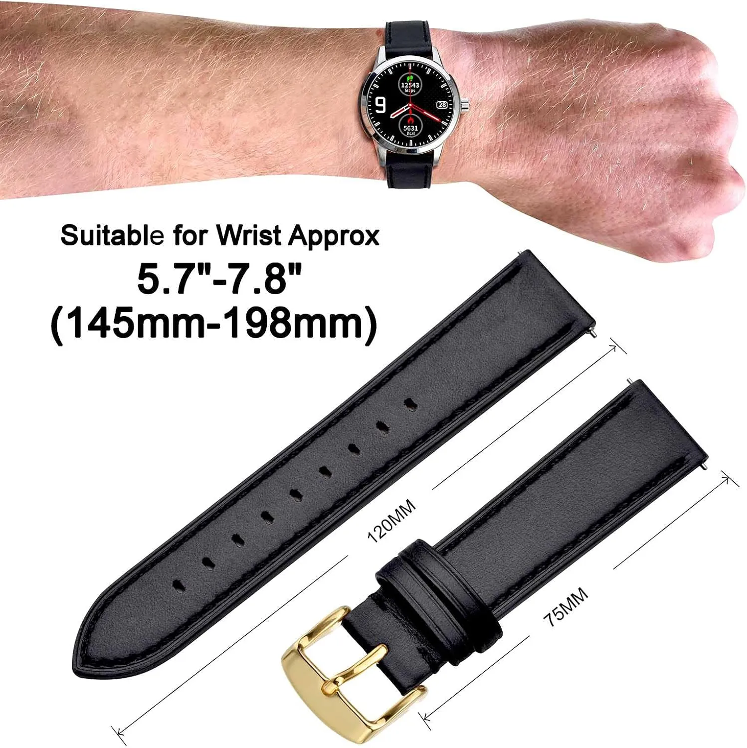 ANNEFIT Watch Band 16mm 17mm 18mm 19mm 20mm 21mm 22mm 24mm - Classic Oil Wax Leather Quick Release Watch Strap for Men Women
