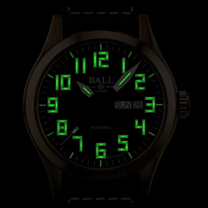 BALL Watch Engineer III Bronze Star Automatic Leather Strap Watch, NM2186C-L3J-BK