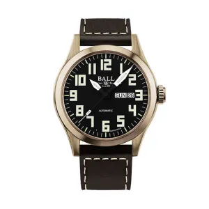 BALL Watch Engineer III Bronze Star Automatic Leather Strap Watch, NM2186C-L3J-BK