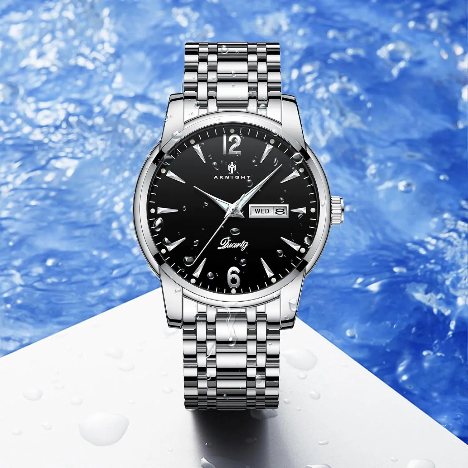 BENYAR Mens Watches, Waterproof Chronograph Analog Quartz Movement Men's Wrist Watch, Fashion Business Male Watch Easy Read Luminous Watches for Men with Calendar