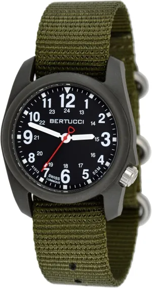 BERTUCCI Field Watch - DX3 Field - Black Dial/Dk Olive Case/Defender Olive Nylon Band 11026