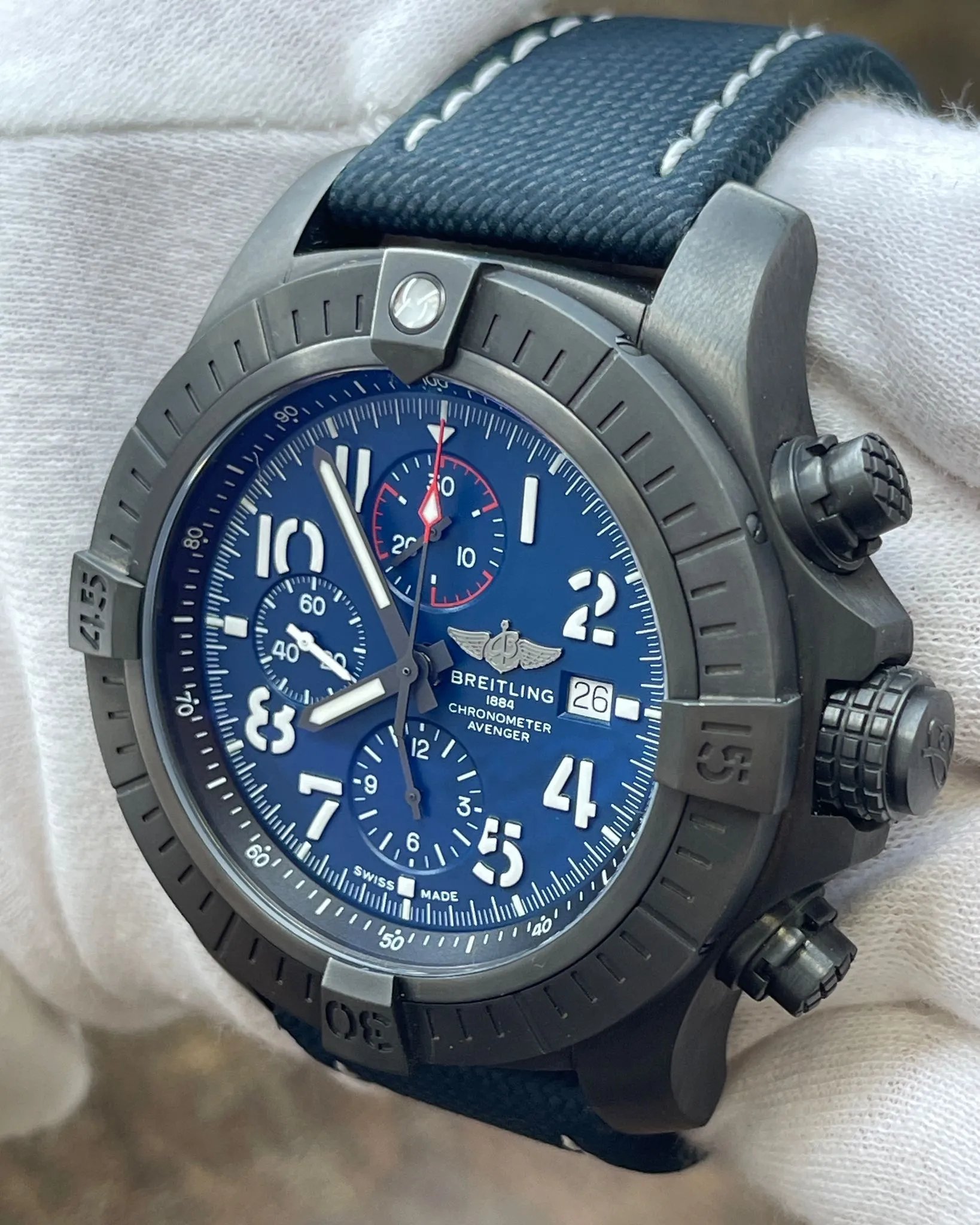 Breitling SUPER AVENGER CHRONOGRAPH 48 NIGHT MISSION V13375 Blue Dial Automatic Men's Watch