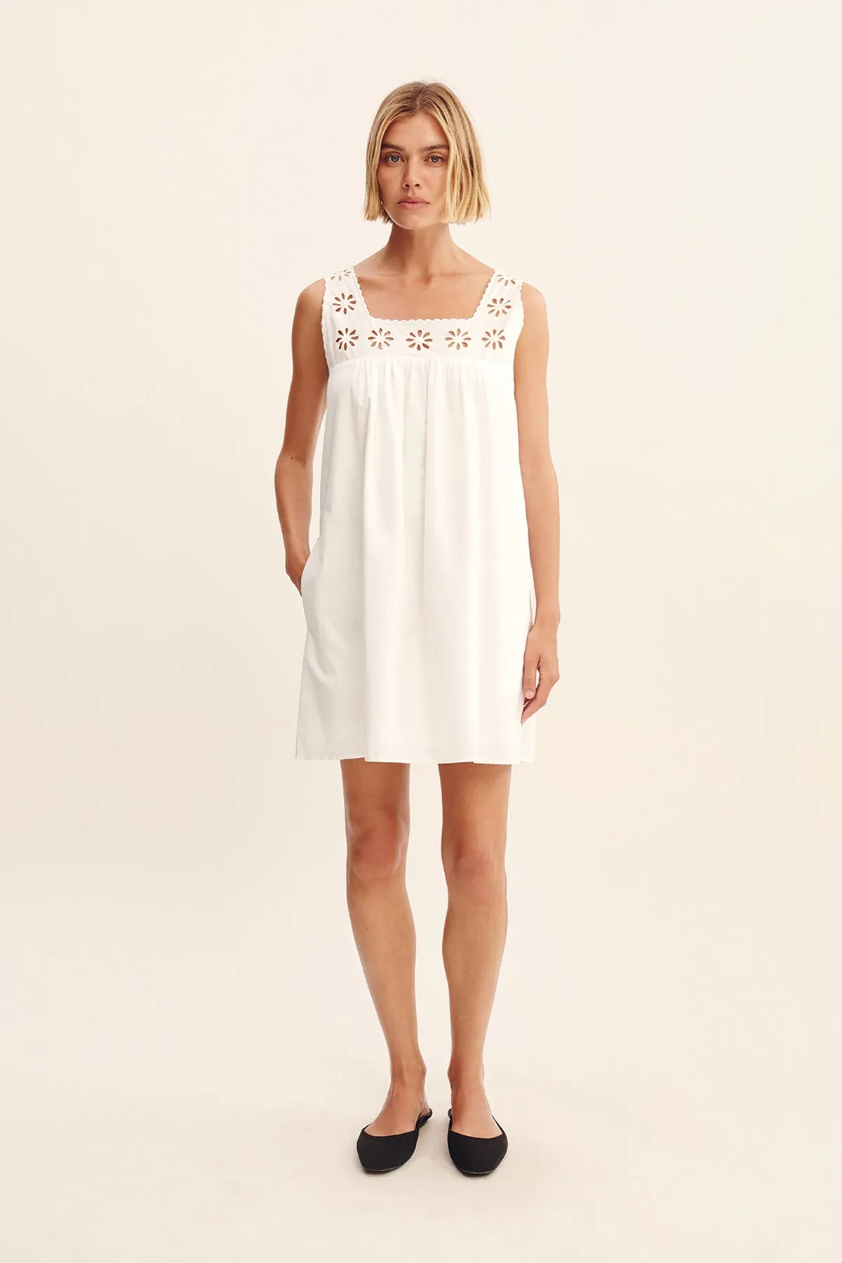 CECILIA MINI DRESS - VINTAGE WHITE