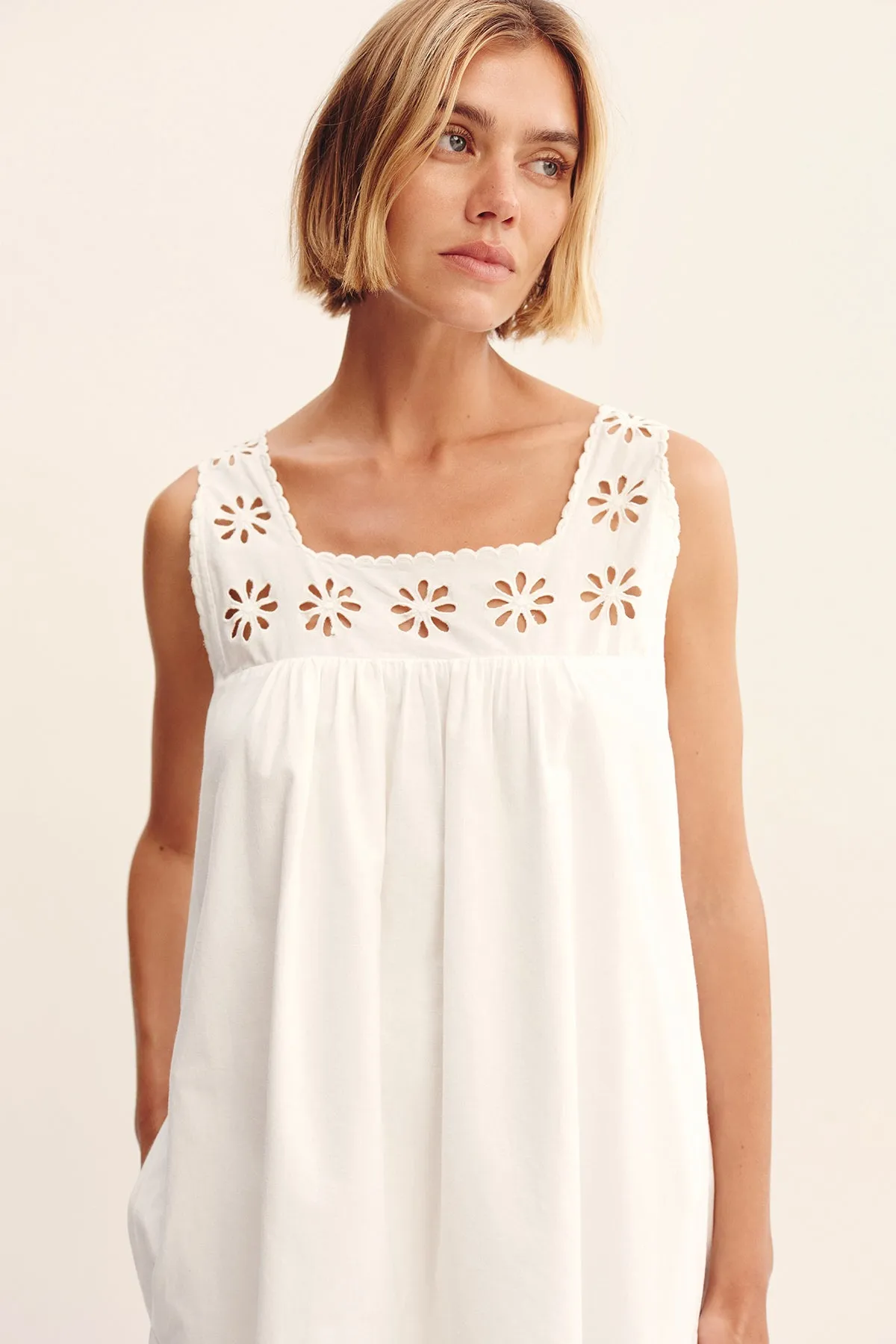 CECILIA MINI DRESS - VINTAGE WHITE