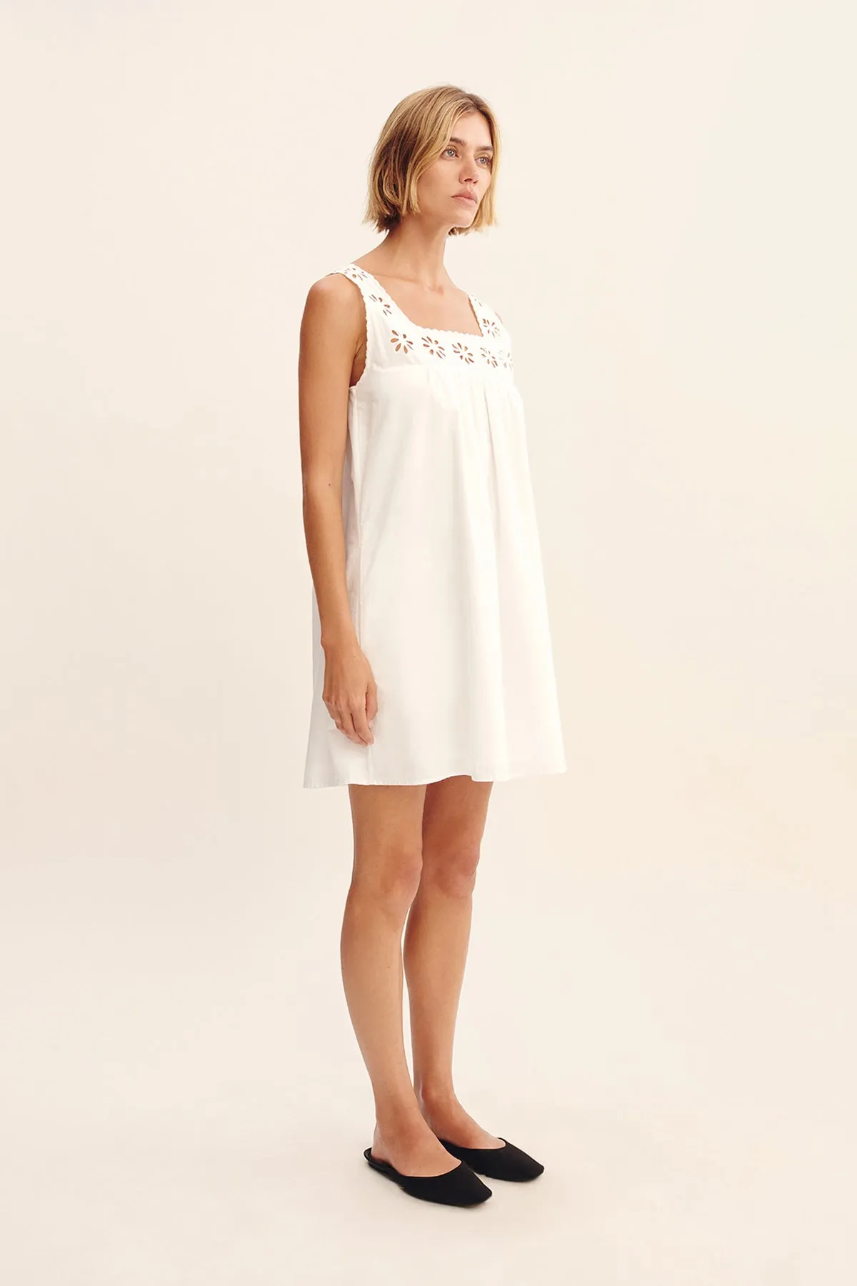 CECILIA MINI DRESS - VINTAGE WHITE