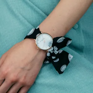 Changeable Fabric Knot Tie Strap Boho Wristwatch