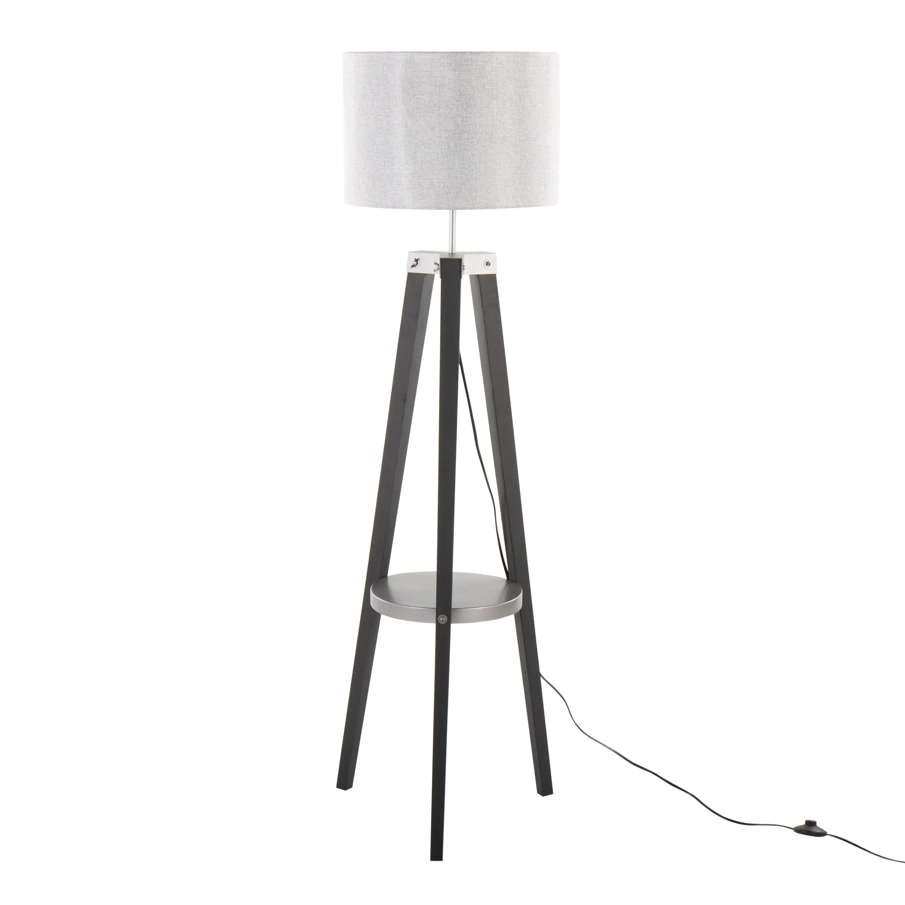 Compass - Mid Century Modern Floor Lamp With Shelf by Couch.com