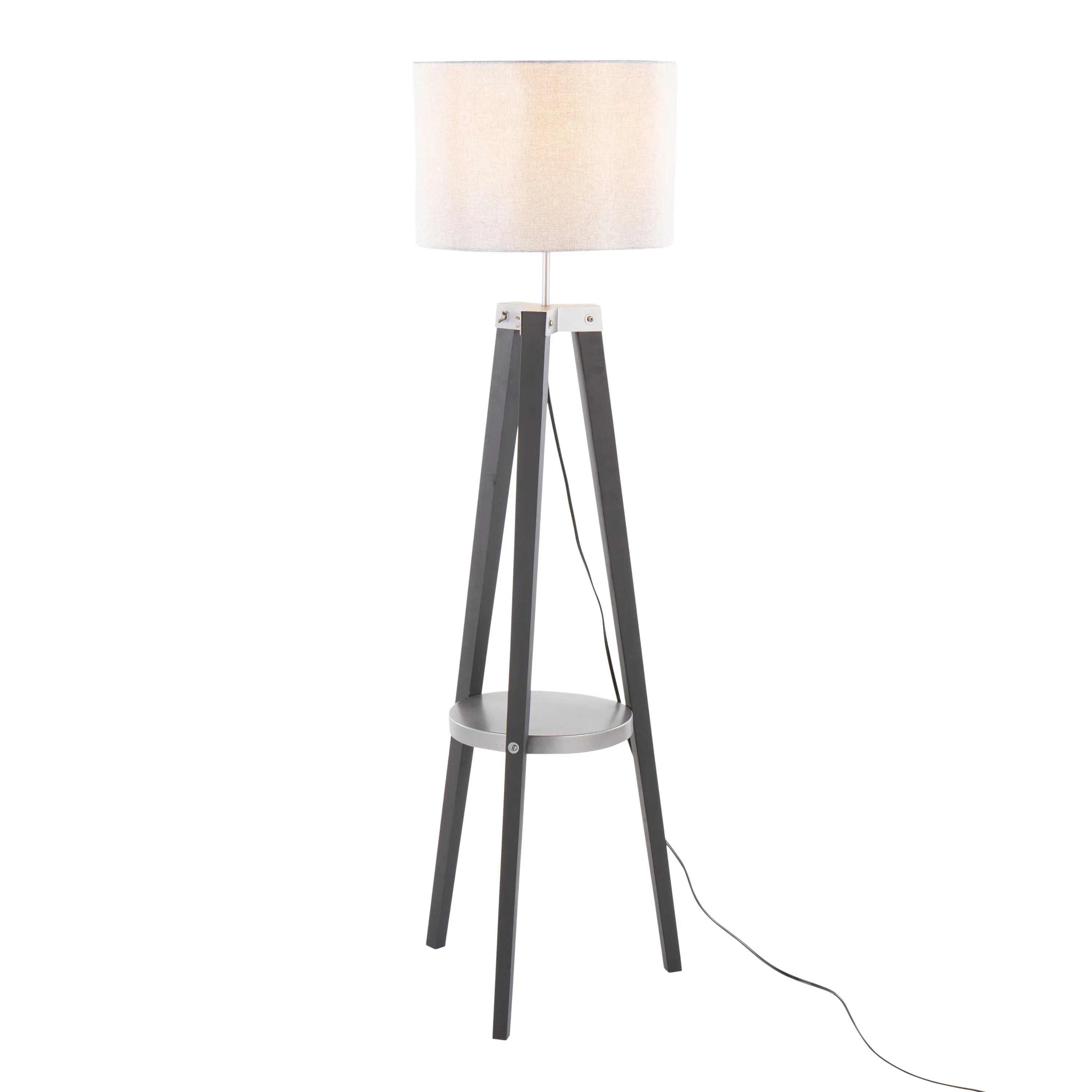Compass - Mid Century Modern Floor Lamp With Shelf by Couch.com