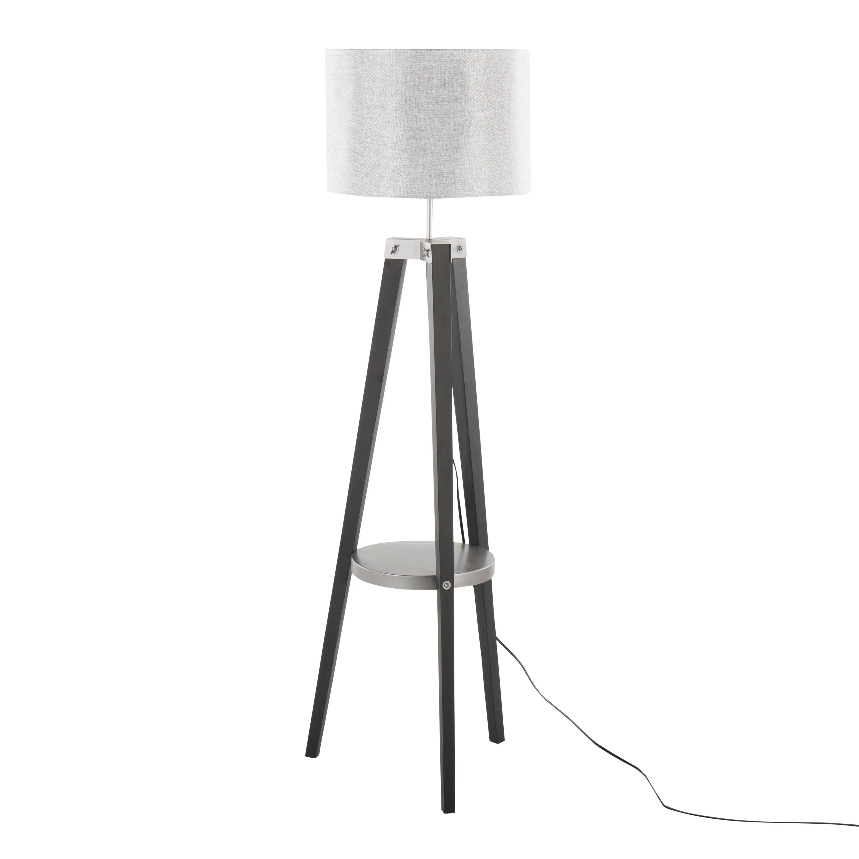 Compass - Mid Century Modern Floor Lamp With Shelf by Couch.com