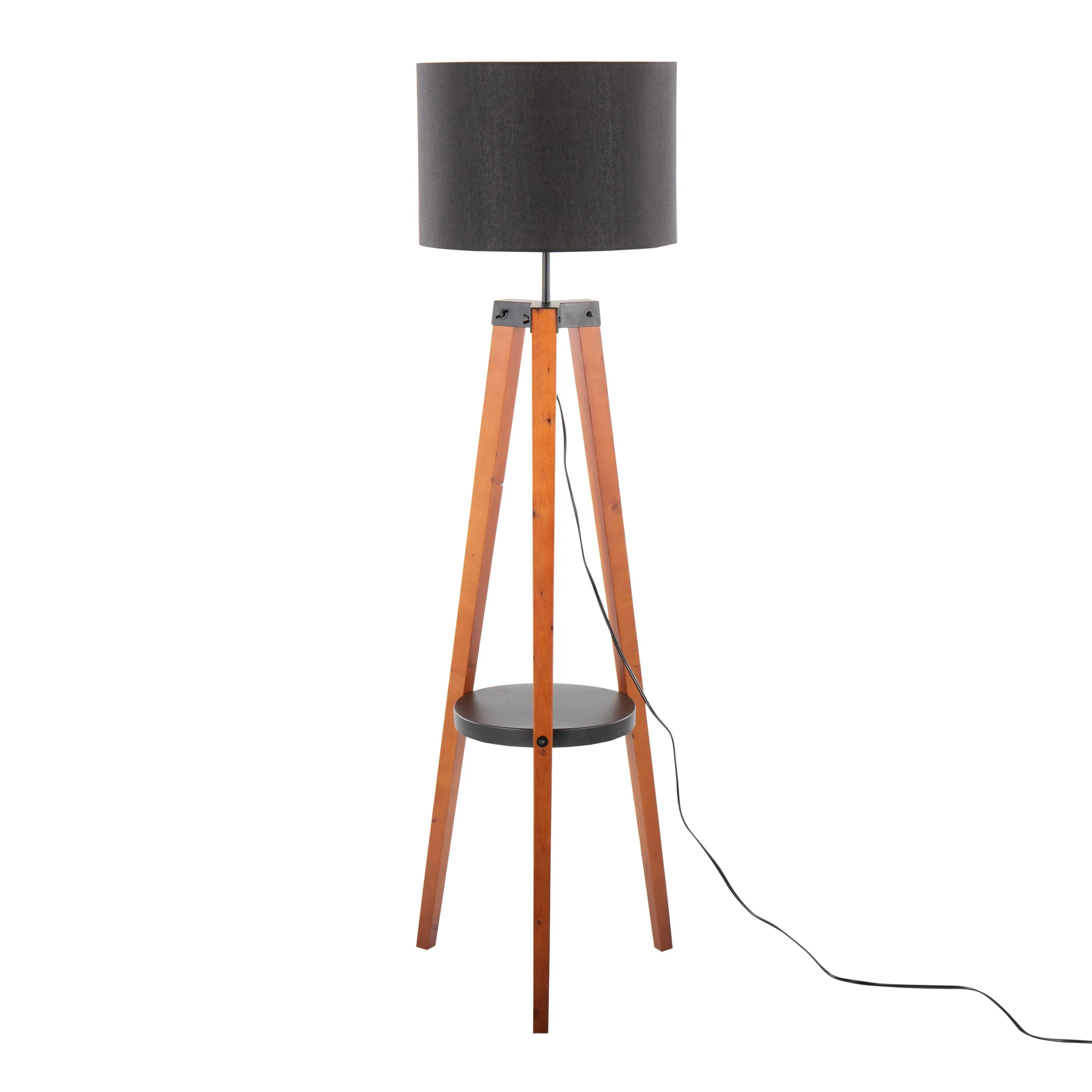 Compass - Mid Century Modern Floor Lamp With Shelf by Couch.com