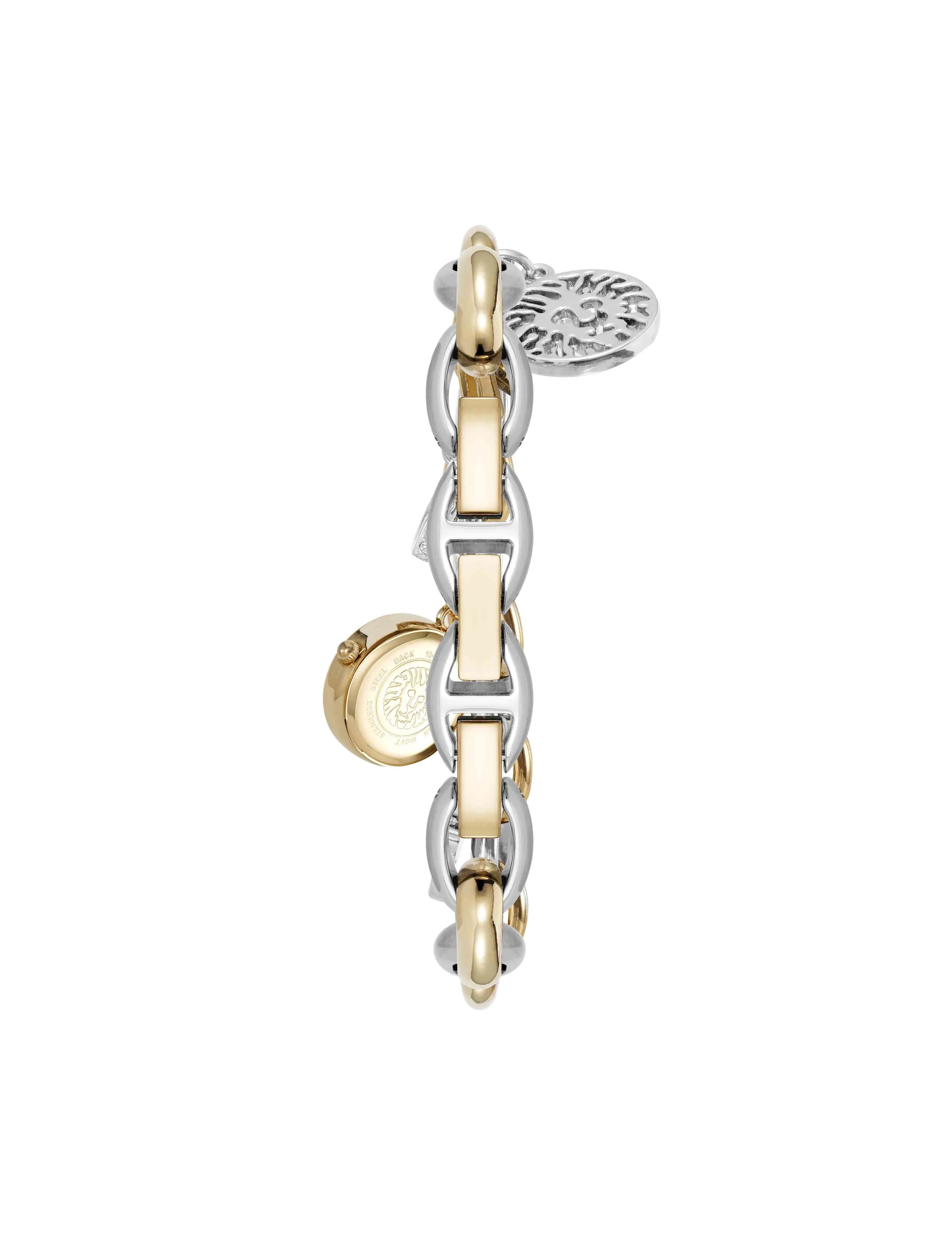 Crystal Accented Charm Bracelet Watch