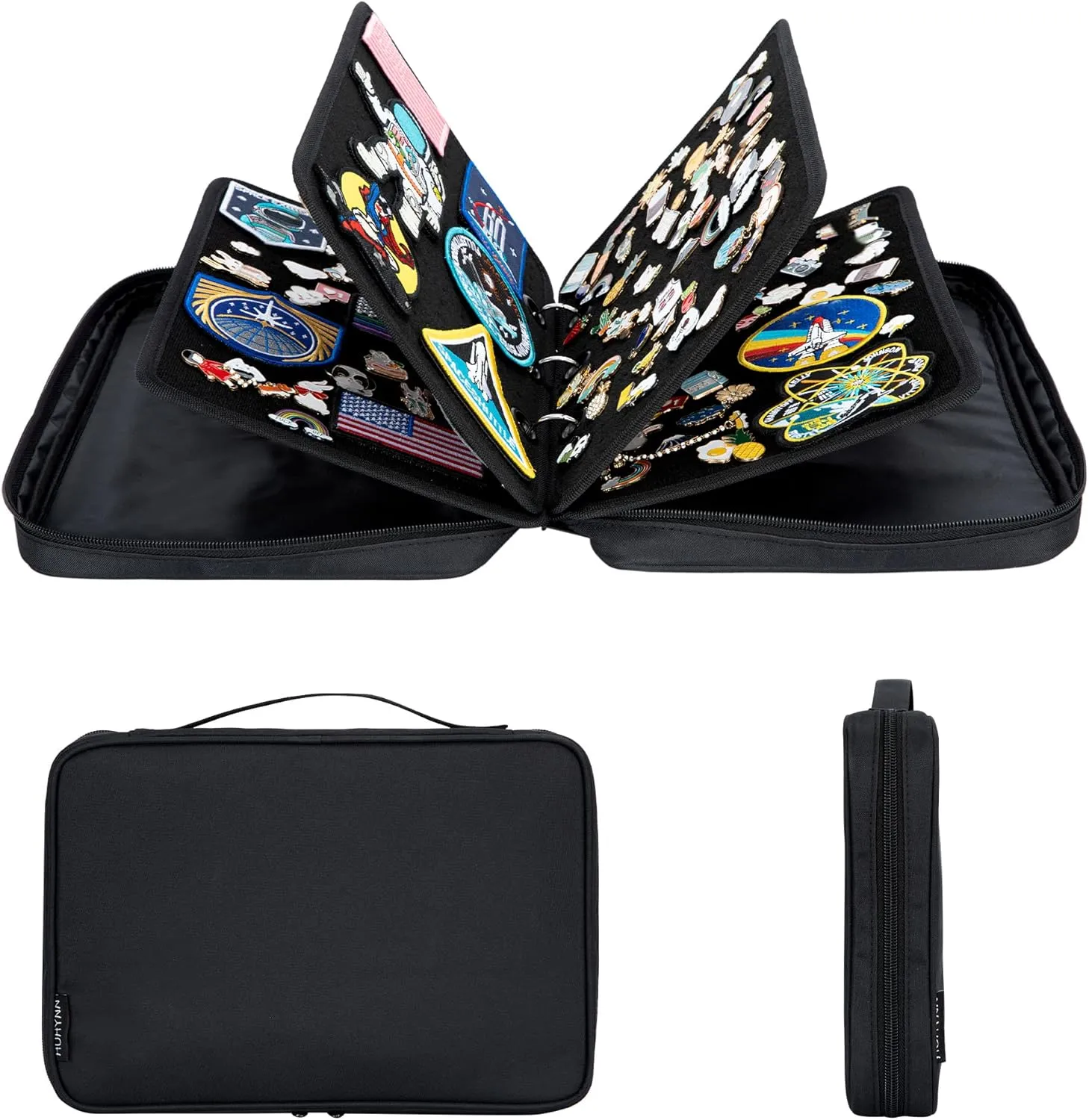 Enamel Pin Display Pages with 4 Pages, Brooch Pin Carrying Case and Binder for Collections Storage