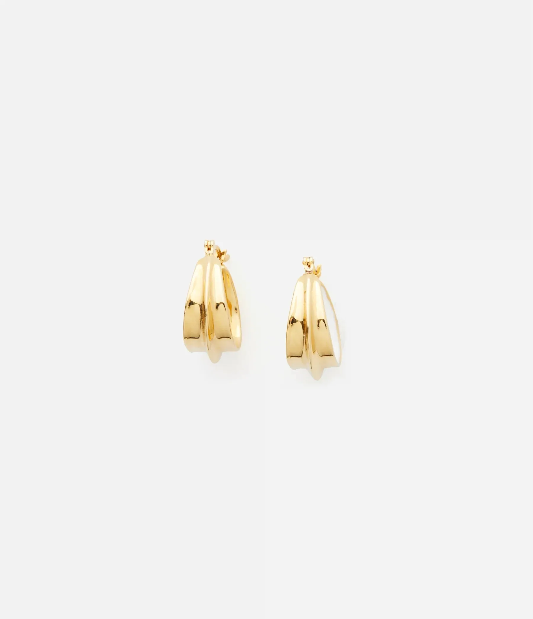 Enamel Sculptured Hoops Gold/White