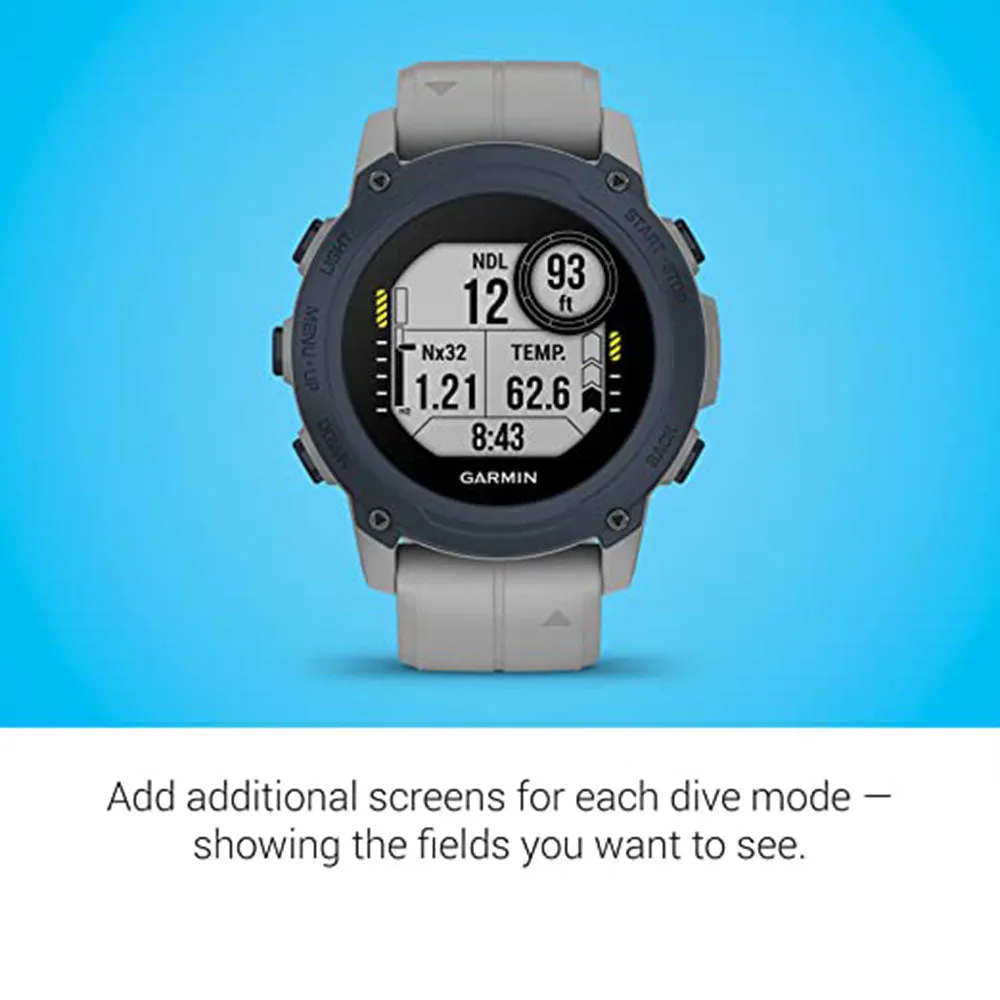 Garmin Descent G1 Powder Gray Rugged Dive Computer Multiple Dive Modes Activity Tracking Smartwatch - 010-02604-01