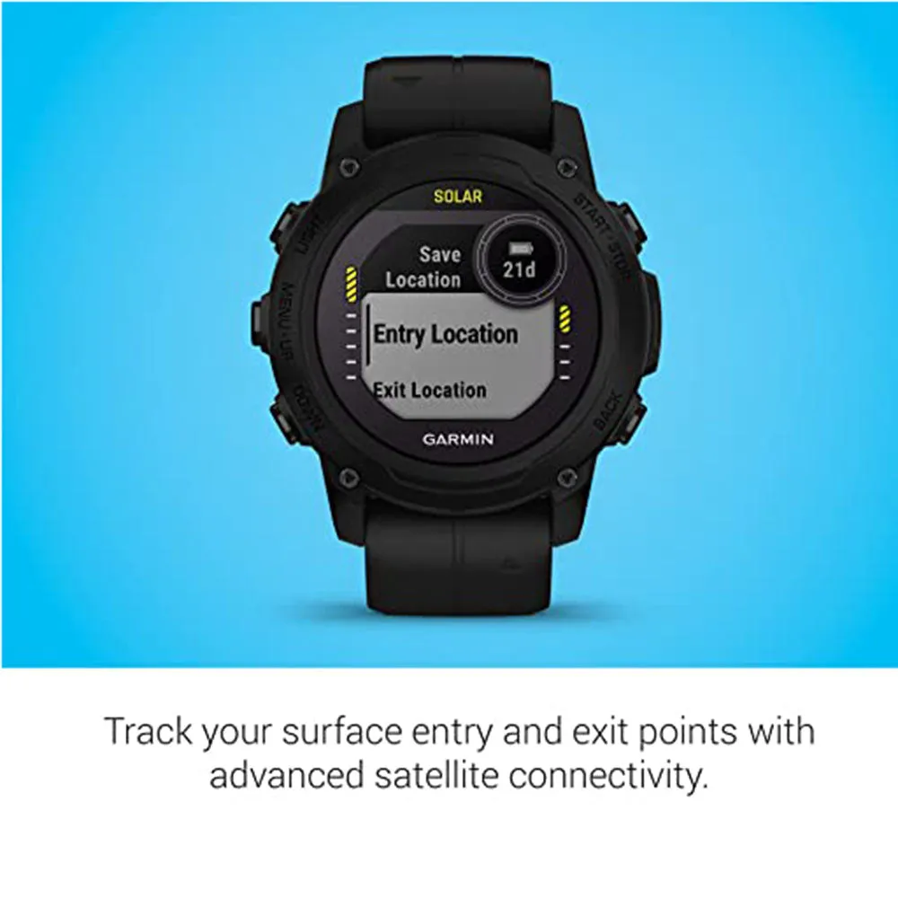 Garmin Descent G1 Solar Black Rugged Dive Computer with Solar Charging Capabilities Multiple Dive Modes Activity Tracking Smartwatch - 010-02604-02