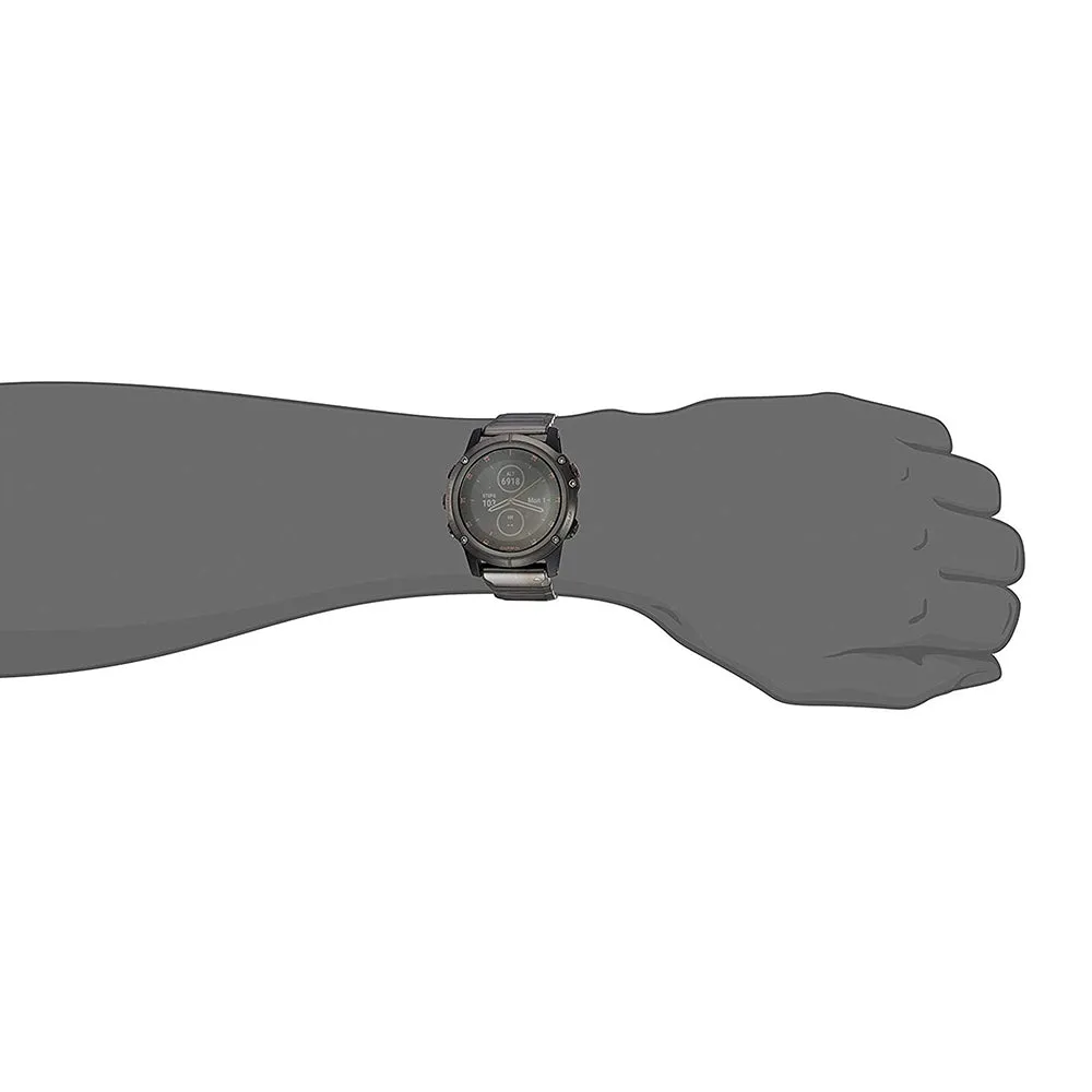 Garmin fenix 5X Plus Carbon Gray w/DLC Titanium Band  Multisport GPS Smart Watch - 010-01989-04