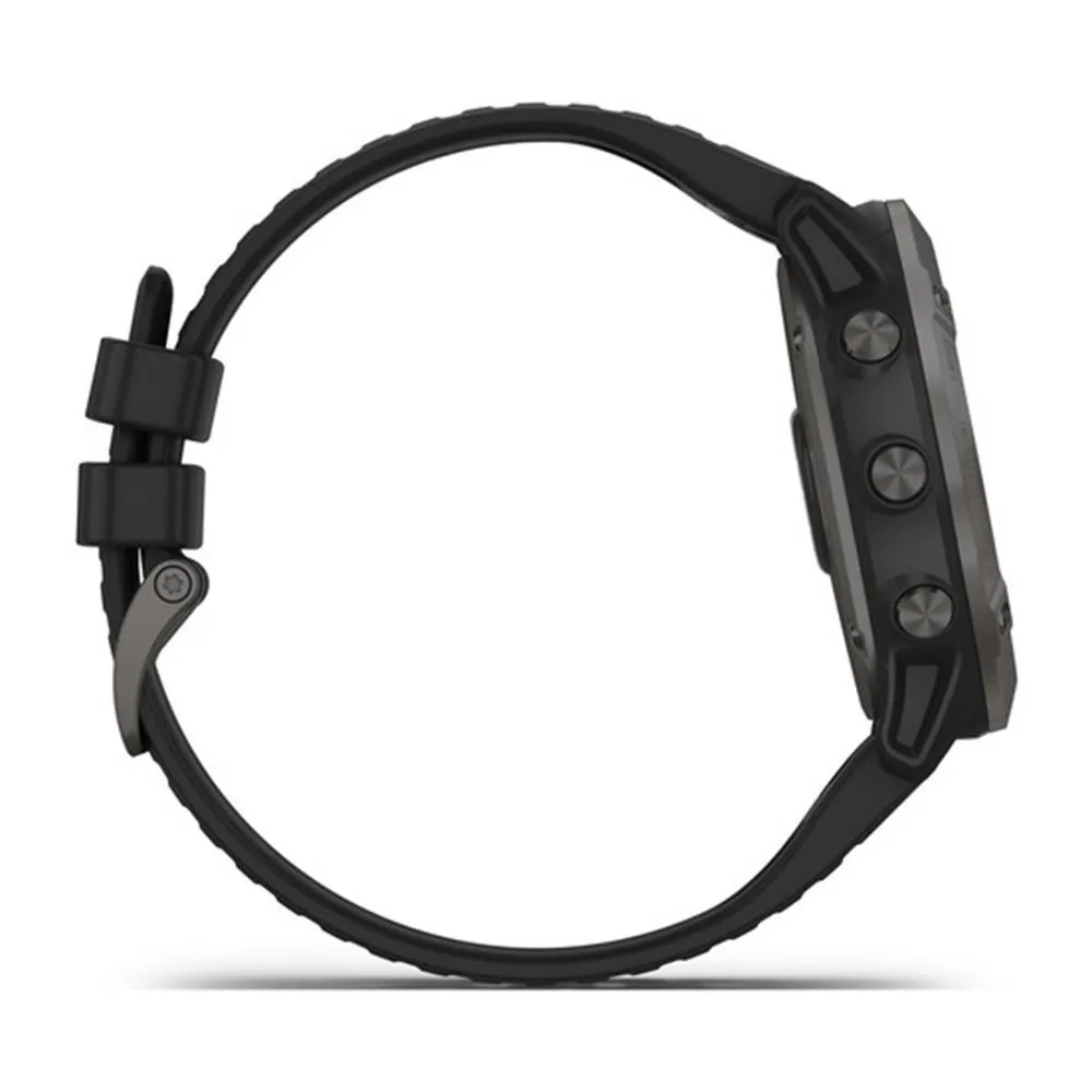 Garmin fenix 6X Sapphire Dark Gray/Black Silicone Band Black Digital Dial Multisport GPS Smart Watch - 010-02157-10