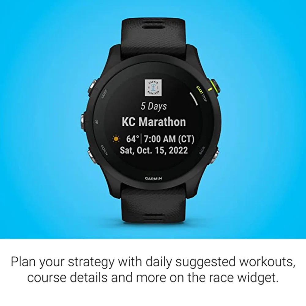 Garmin Forerunner 255 Black Music Advanced Insights Long-Lasting Battery GPS Running Smartwatch - 010-02641-20