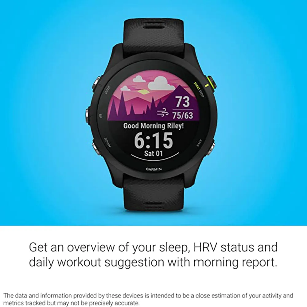 Garmin Forerunner 255 Black Music Advanced Insights Long-Lasting Battery GPS Running Smartwatch - 010-02641-20