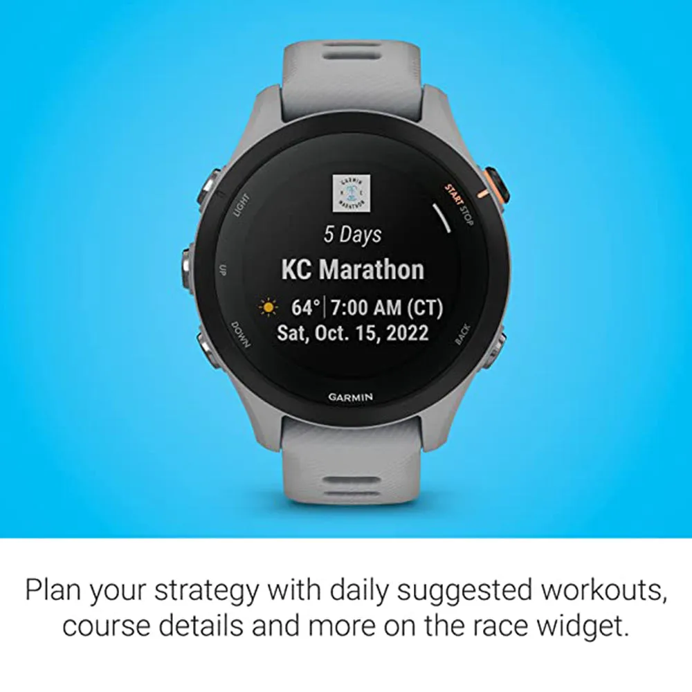 Garmin Forerunner 255S Powder Gray Smaller Advanced Insights Long-Lasting Battery GPS Running Smartwatch - 010-02641-02