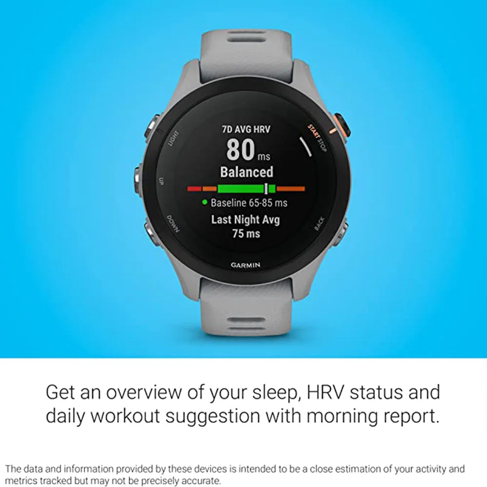 Garmin Forerunner 255S Powder Gray Smaller Advanced Insights Long-Lasting Battery GPS Running Smartwatch - 010-02641-02