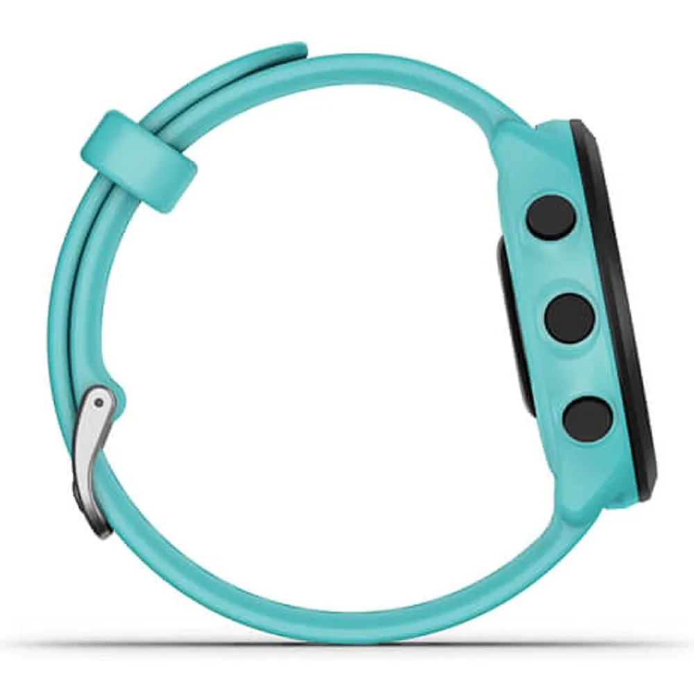 Garmin Forerunner 55 GPS Running with Daily Suggested Workouts Black Bezel Silicone Aqua Band Smart Watch - 010-02562-02