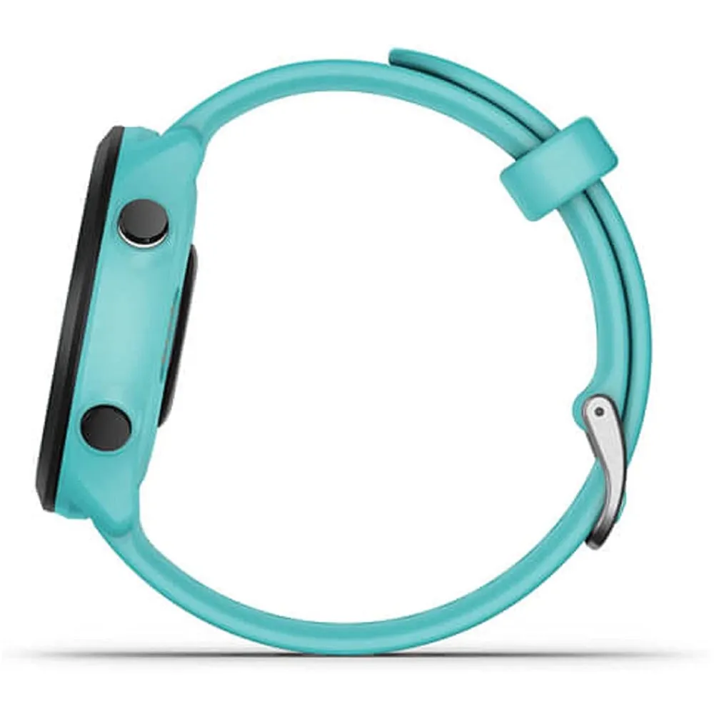 Garmin Forerunner 55 GPS Running with Daily Suggested Workouts Black Bezel Silicone Aqua Band Smart Watch - 010-02562-02