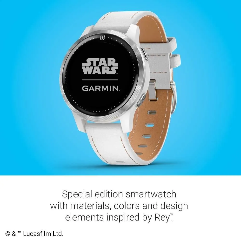 Garmin Legacy Hero Captain Marvel White Leather Band Black Digital Dial Smart Watch - 010-02172-51
