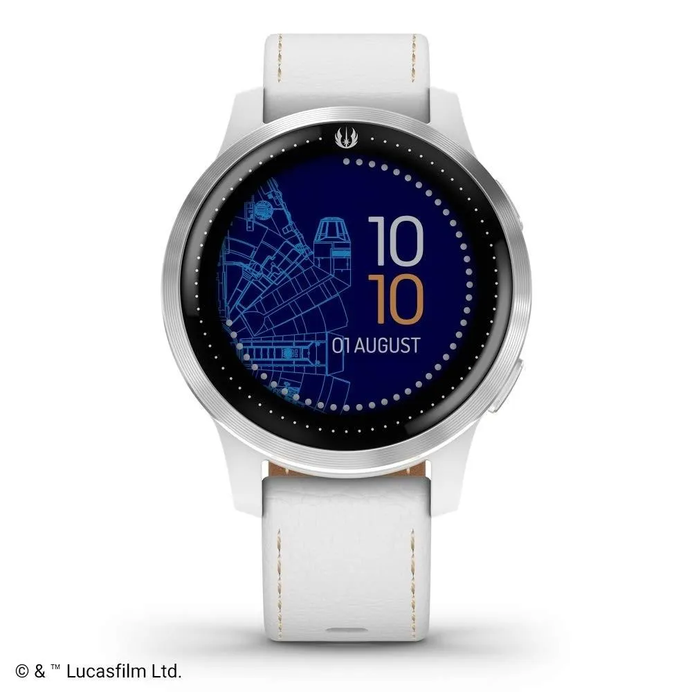 Garmin Legacy Hero Captain Marvel White Leather Band Black Digital Dial Smart Watch - 010-02172-51