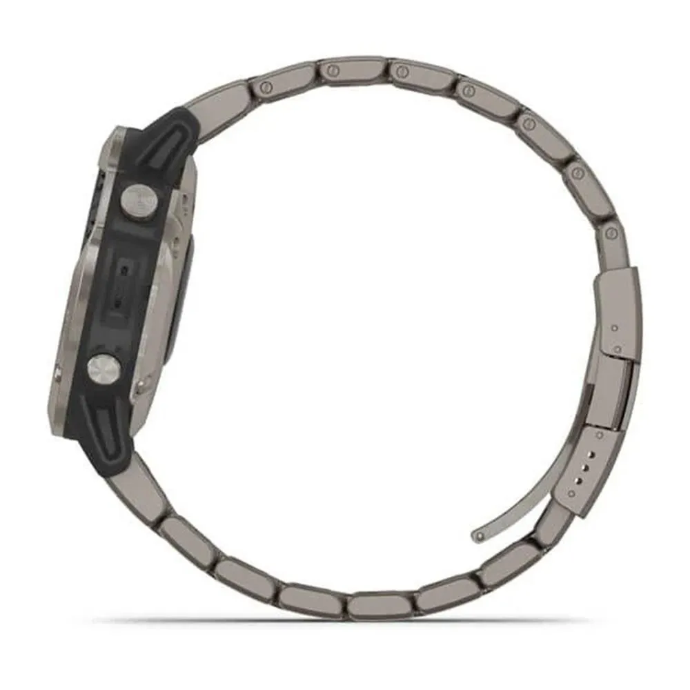 Garmin Quatix 6 Sapphire Titanium Gray Band Marine GPS Smart Watch - 010-02158-94