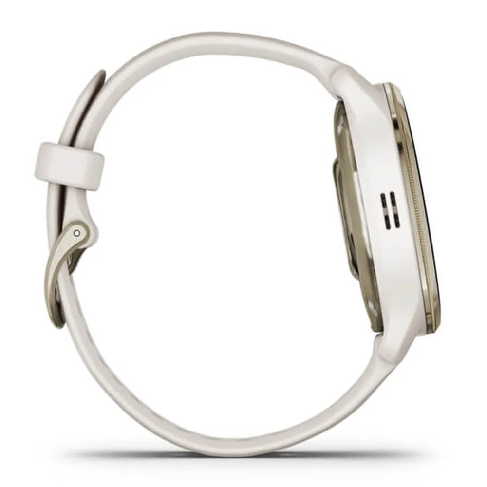 Garmin Venu 2 Plus Cream Gold Stainless Steel Bezel with Ivory Case and Silicone Band GPS Smart Watch - 010-02496-02