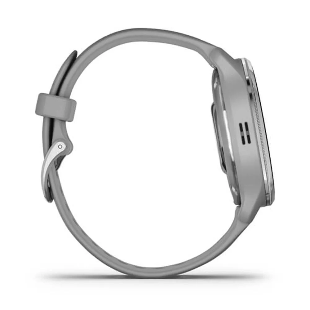 Garmin Venu 2 Plus Silver Stainless Steel Bezel with Powder Gray Case and Silicone Band GPS Smartwatch - 010-02496-00