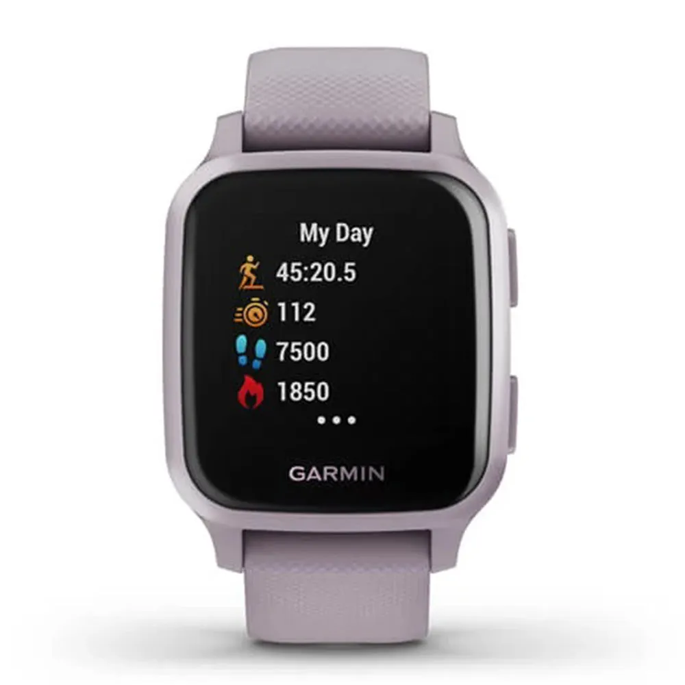 Garmin Venu Sq Metallic Orchid Aluminum Bezel with Orchid Case and Silicone Band with Bright Touchscreen Display GPS Smartwatch - 010-02427-02(2)