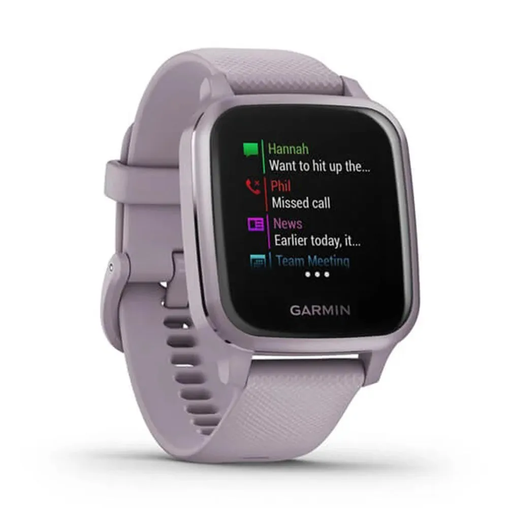 Garmin Venu Sq Metallic Orchid Aluminum Bezel with Orchid Case and Silicone Band with Bright Touchscreen Display GPS Smartwatch - 010-02427-02(2)