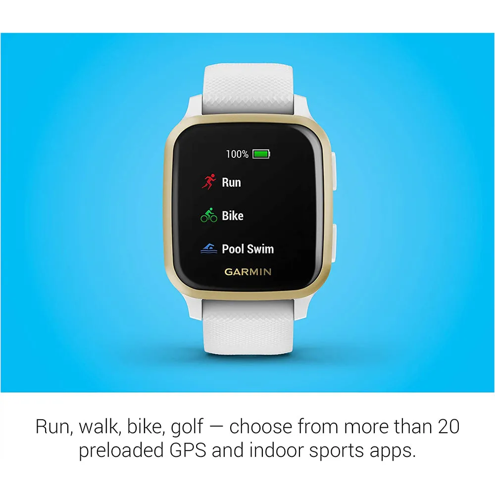 Garmin Venu Sq White Silicone Band Digital Dial GPS Smart Watch - 010-02427-01