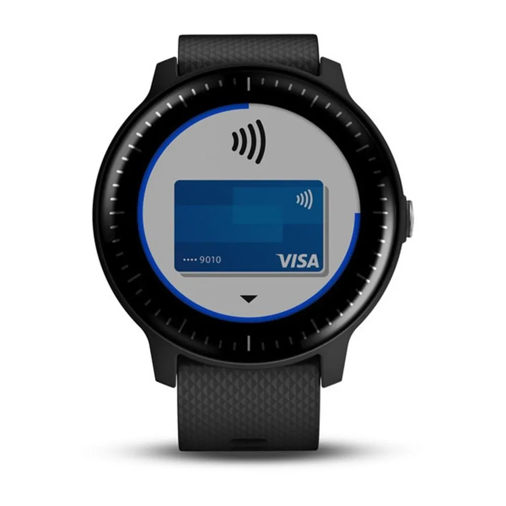 Garmin vivoactive 3 Music Black Silicone Band Digital Dial Smart Watch - 010-01985-01
