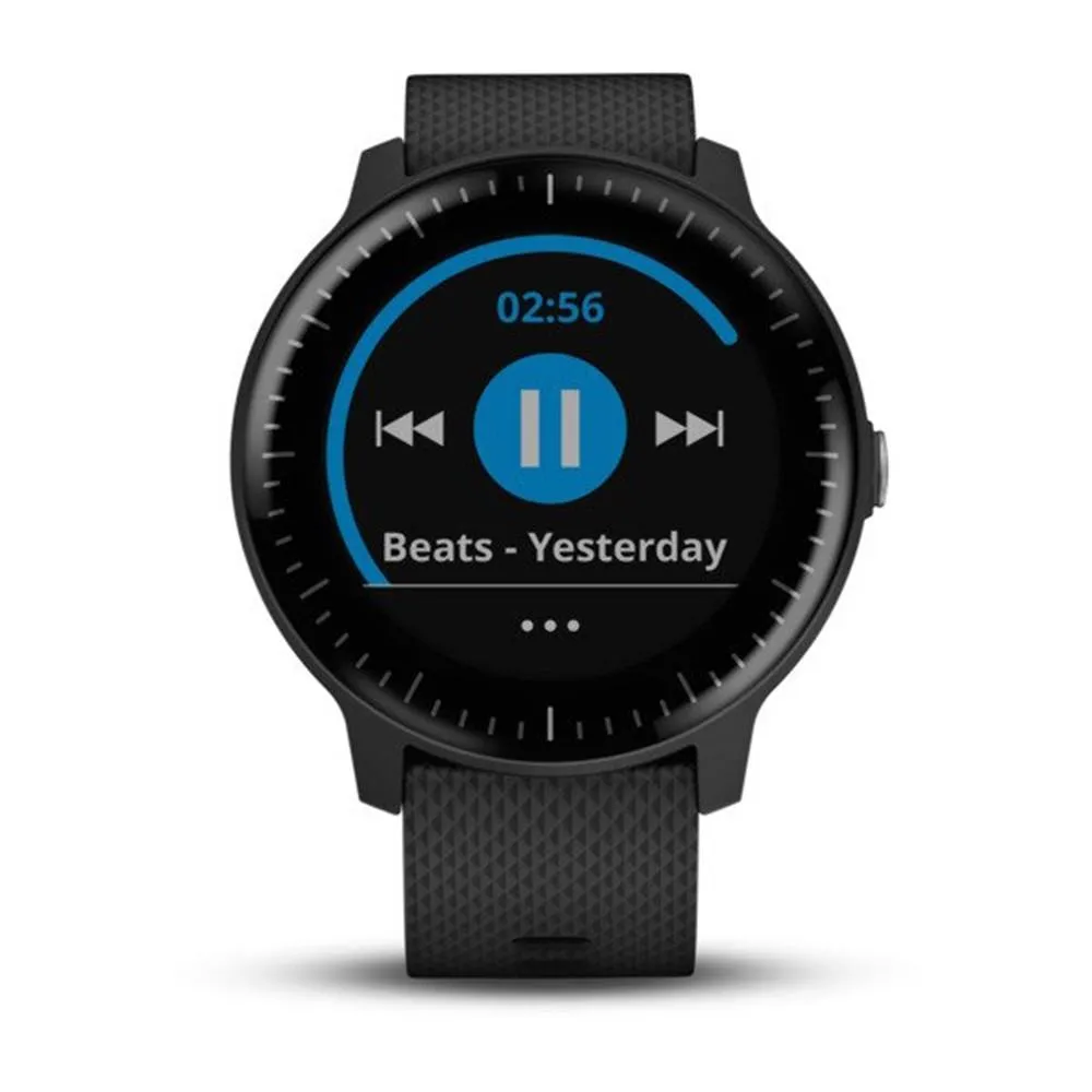 Garmin vivoactive 3 Music Black Silicone Band Digital Dial Smart Watch - 010-01985-01