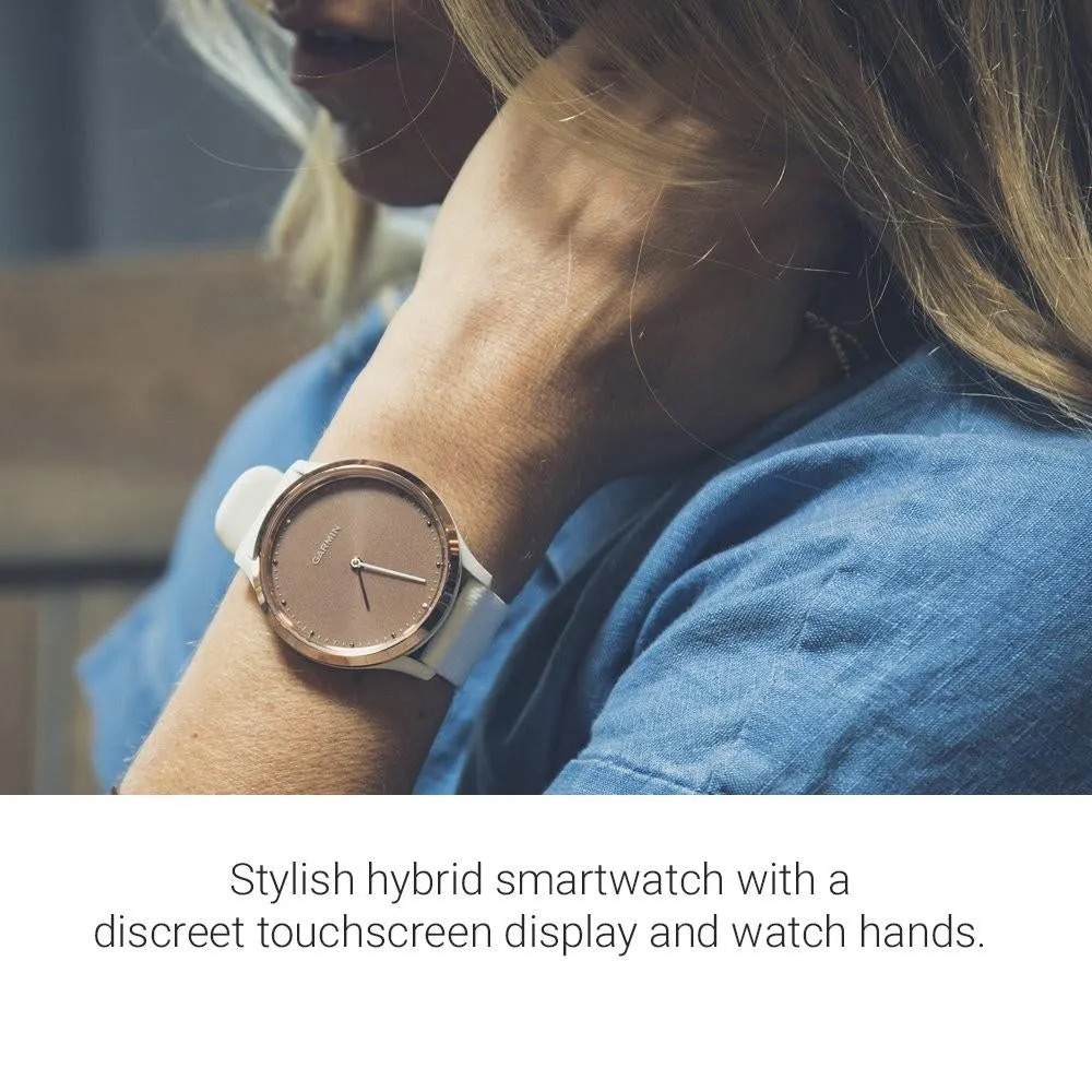 Garmin vivomove HR Onyx Black Stainless Steel Case with Tan Suede Band Hybrid Smart Watch - 010-01850-10