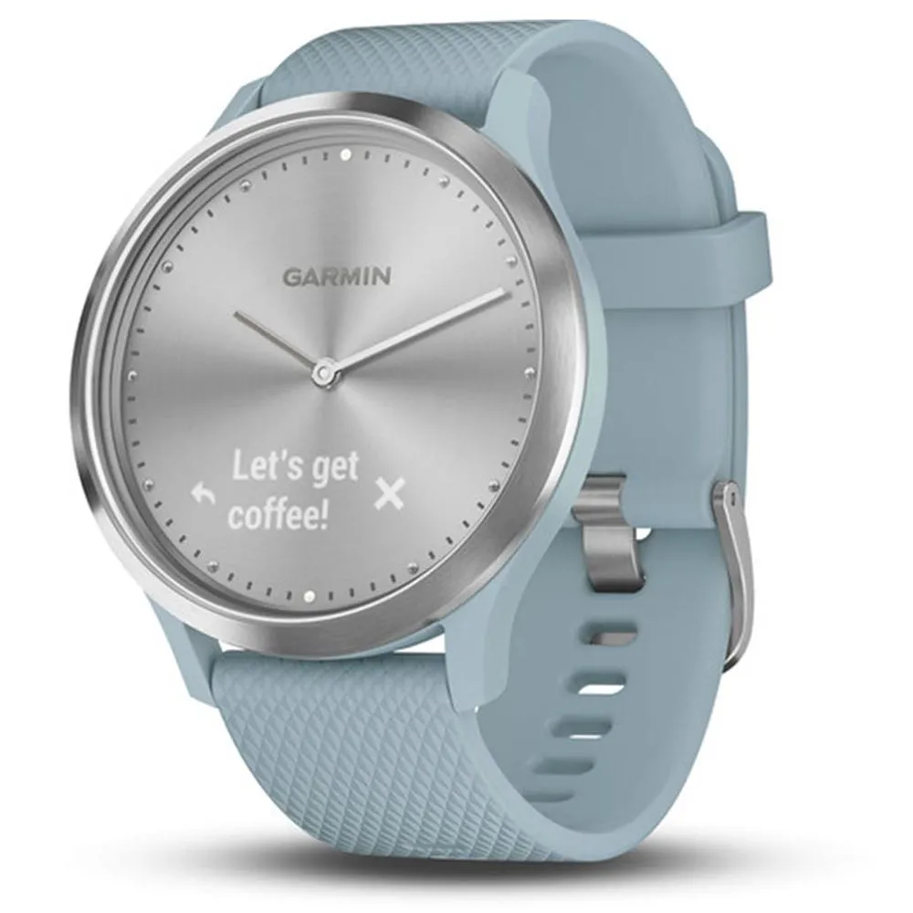 Garmin vivomove HR Silver Sea Foam Silicone Band Black Digital Dial Smart Watch - 010-01850-18