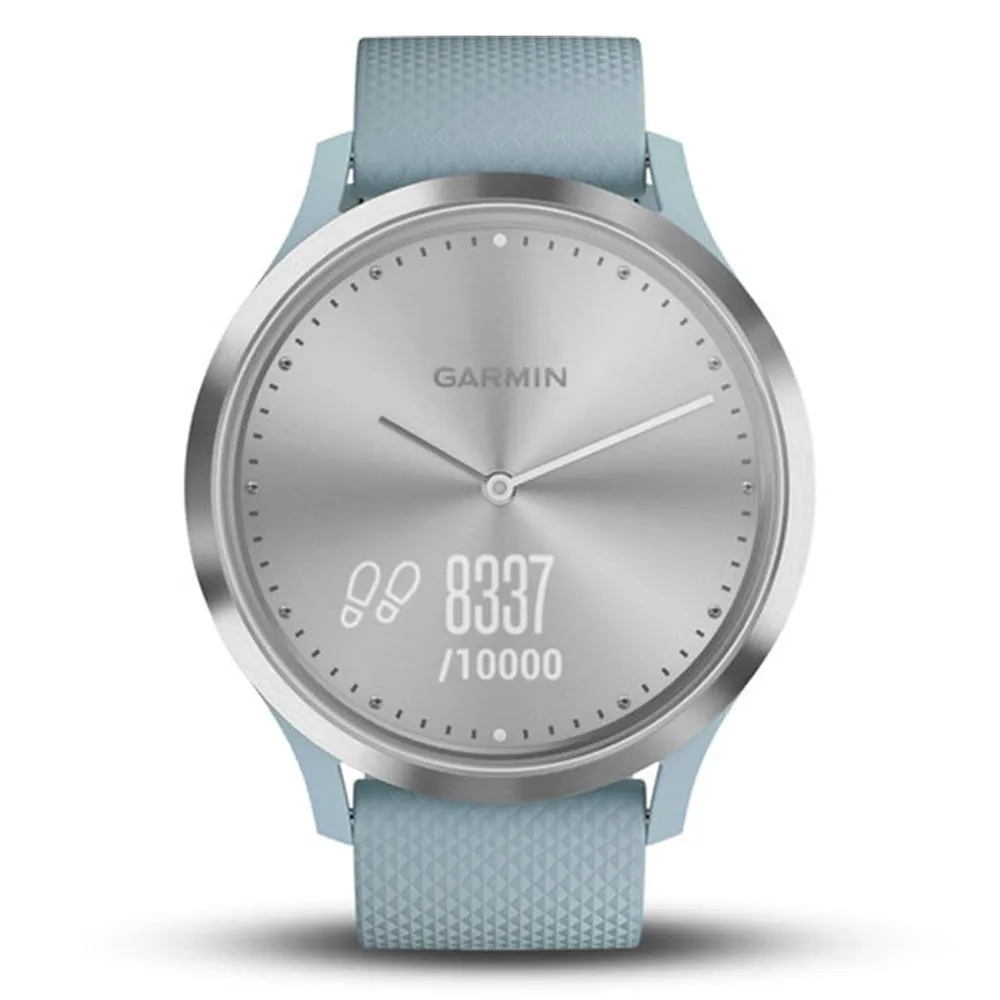 Garmin vivomove HR Silver Sea Foam Silicone Band Black Digital Dial Smart Watch - 010-01850-18
