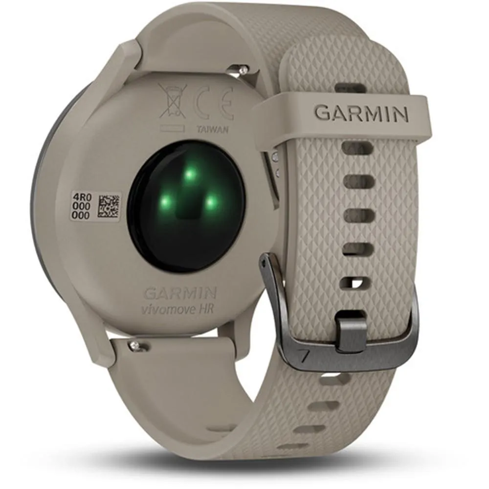 Garmin vivomove HR Slate Stainless Steel Bezel with Sandstone Case and Silicone Band Smart Watch - 010-01850-13