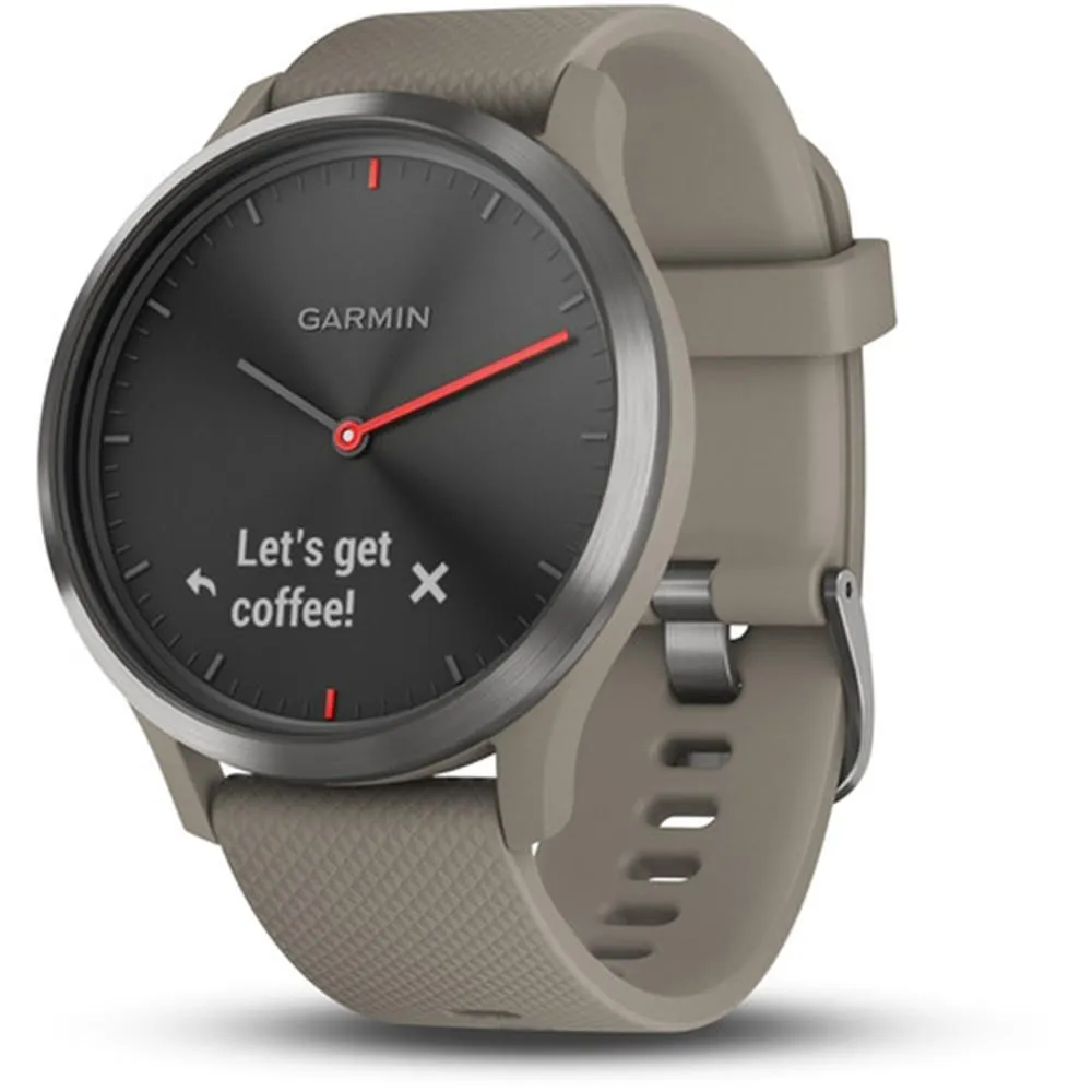 Garmin vivomove HR Slate Stainless Steel Bezel with Sandstone Case and Silicone Band Smart Watch - 010-01850-13