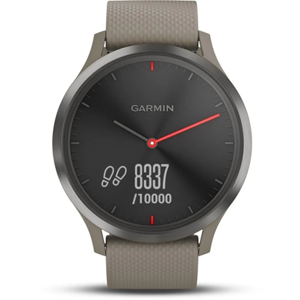 Garmin vivomove HR Slate Stainless Steel Bezel with Sandstone Case and Silicone Band Smart Watch - 010-01850-13