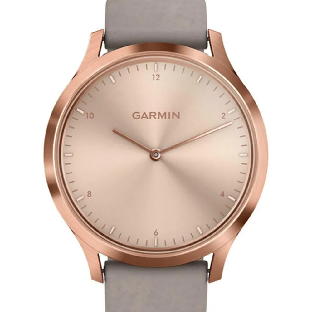 Garmin vivomove HR Suede Silicone Band Rose Gold Digital Dial Smart Watch - 010-01850-19