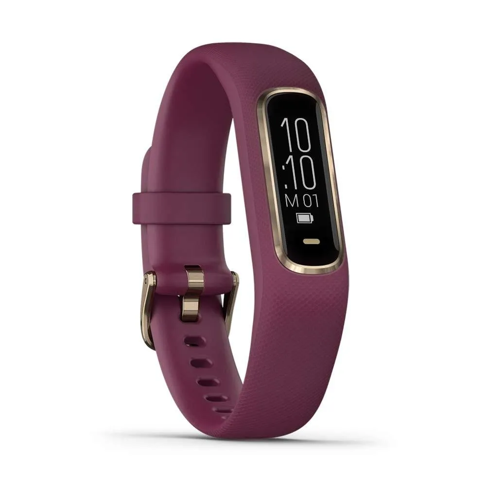 Garmin vivosmart 4 Unisex Berry Silicone Band Digital Dial Activity and Fitness Tracker - 010-01995-11